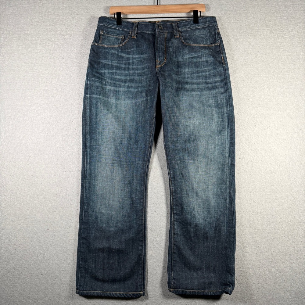 Gap Premium Straight Fit Mens Jeans 34x32 Blue Denim Fall 2010 755807-00